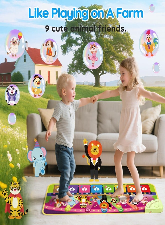 MOMUSE Music Piano Mat 5-Language (EN/DE/FR/IT/ES) for 1 2 3 4 Year Old Boys Girls, Multilingual Education Baby Toy with 9 Animals & Recording, Portable Toddler Infant Kids 1+ Christmas Birthday Gifts - Image 5